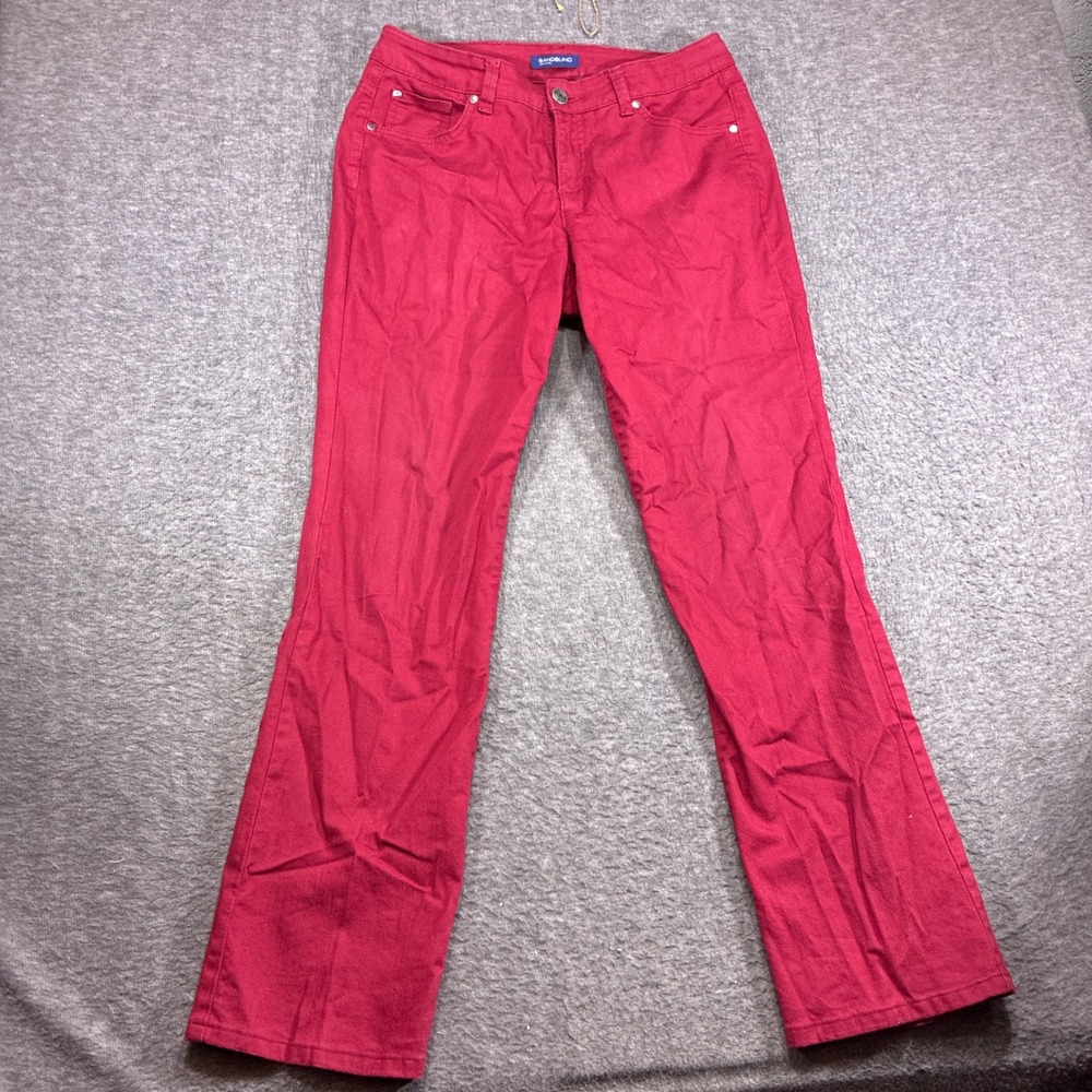 Bandolino Jeans Pants Women 8 30x30 Red Straight Leg Stretch Summer